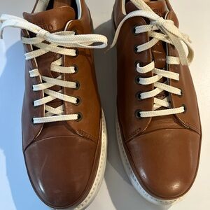 Samuel Hubbard Fast Burnished Tan Brown Leather Lace Up Sneaker Shoes Men’s 8